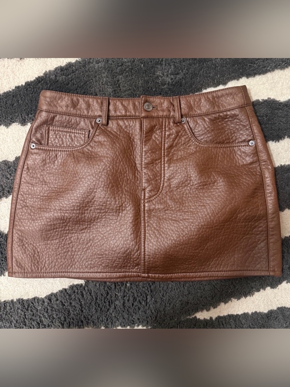 Forever 21 Brown Faux Leather Mini Skirt